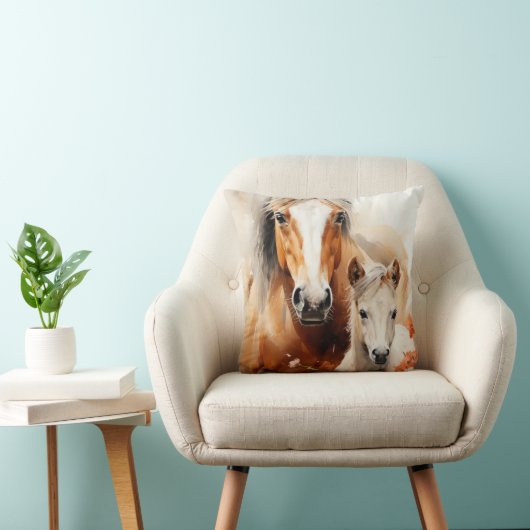 ケシ畑の花と馬 クッション (椅子)