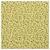 ケシ畑グリーンケシの芽が黄色い布 ファブリック (見本)