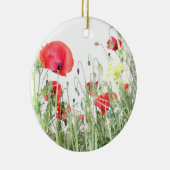 ケシ畑自然開花花 セラミックオーナメント (右)