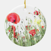ケシ畑自然開花花 セラミックオーナメント (裏面)