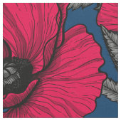 ケシ畑 ファブリック (クローズアップ)