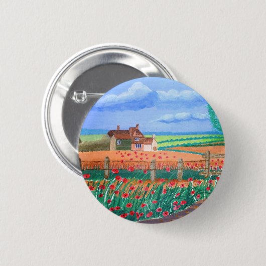 ケシ畑 缶バッジ (正面&裏面)