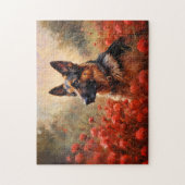 ケシ科のドイツの羊飼い犬 ジグソーパズル (縦)