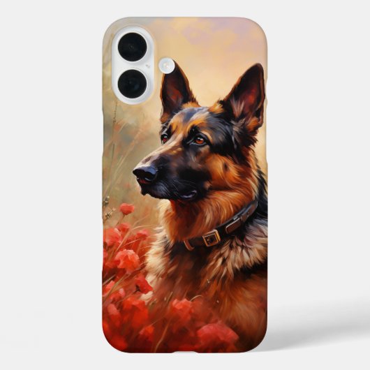 ケシ科のドイツの羊飼い犬 Case-Mate iPhoneケース (裏面)