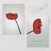 ケシ自然ムーンライトエレガントレッド名刺 名刺 (正面/裏面)