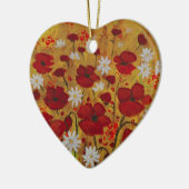 ケシ草原、赤い花 セラミックオーナメント (左)