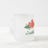 ケシ葉キの黄色い花 フロストグラスマグカップ (正面左)