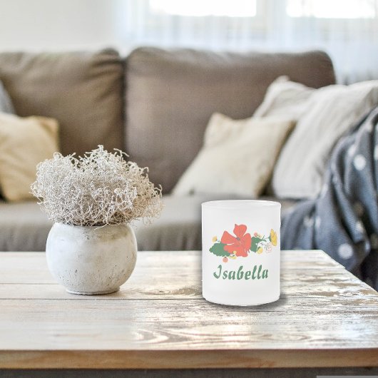 ケシ葉キの黄色い花 フロストグラスマグカップ