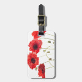 ケシ赤い花水彩ワイルドフラワー素朴 ラゲッジタグ (正面縦)