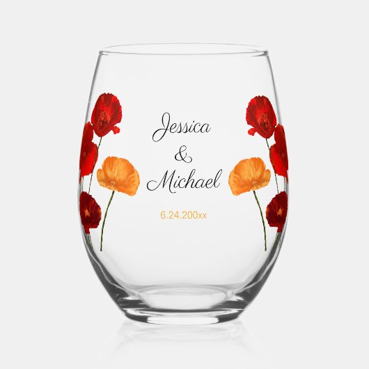 ケシ類 ステムなしワイングラス (正面)