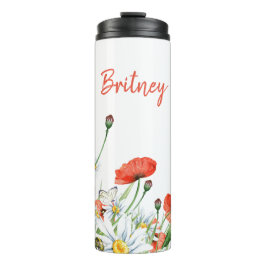 ケシ類、山花、蝶のフローラ タンブラー