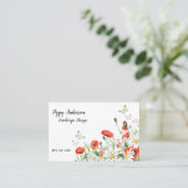 ケシ類、山花、蝶のフローラ 名刺 (スタンド正面)