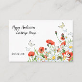 ケシ類、山花、蝶のフローラ 名刺 (正面)