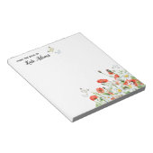 ケシ類、野の花、蝶 ノートパッド (アングル)