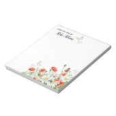 ケシ類、野の花、蝶 ノートパッド (回転)