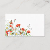 ケシ類、野の花、蝶 名刺 (裏面)