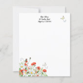 ケシ類、野花、蝶の文房具 (正面)