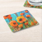 ケシ スクエアペーパーコースター (アングル)