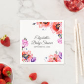 ケシ。夏の赤い花フローラ赤ちゃんシャワー スタンダードカクテルナプキン (インサイチュ)