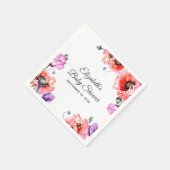 ケシ。夏の赤い花フローラ赤ちゃんシャワー スタンダードカクテルナプキン (角)