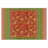 ケシ、水玉模様のグリーンガラスのチョッピングボード カッティングボード (正面)