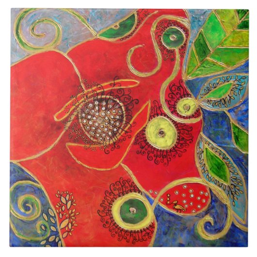 "ケシ" (絵画) タイル (正面)