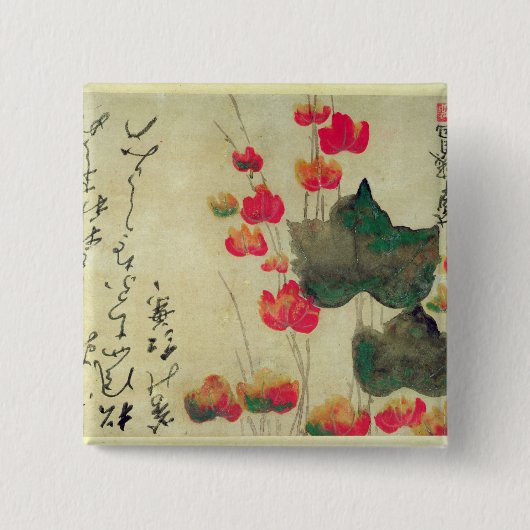 ケシ 缶バッジ (正面)