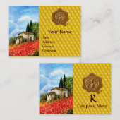 ケシ,花畑ハチミツ蜜蝋シール,養蜂家 名刺 (正面/裏面)