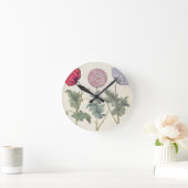 ケシ: 1.Papaver多重albumorisのrubicundis; ラウンド壁時計 (ホーム)