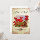 "ケシ" 2月23日の誕生日の花 カード (正面/裏面インサイチュ)