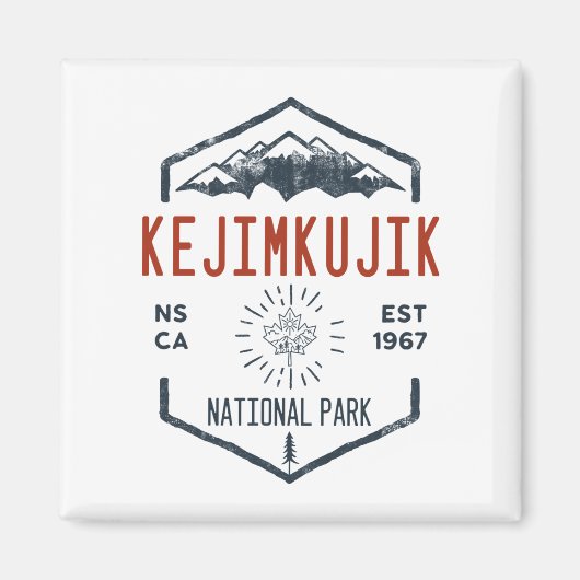 ケジムクジクナショナルパークカナダ動揺してヴィンテージ マグネット (正面)