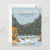 ケジムクジク国立公園カナダヴィンテージ芸術 ポストカード (正面/裏面)