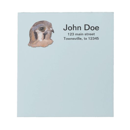 ケストレルフェイク刺繍 ノートパッド (正面)