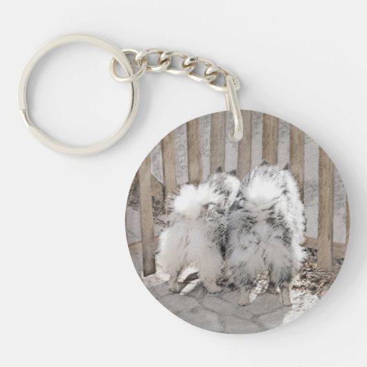 ケスホンズアットザゲート絵画ズ – オリジナルドッグアート キーホルダー (正面)