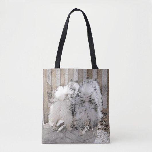 ケスホンズアットザゲート絵画ズ – オリジナルドッグアート トートバッグ (正面)