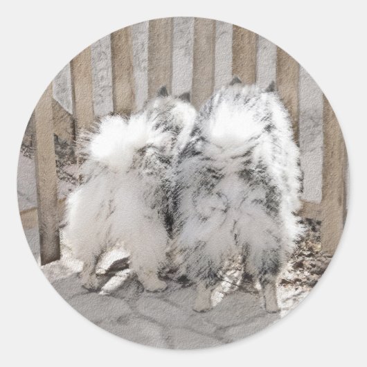 ケスホンズアットザゲート絵画ズ – オリジナルドッグアート ラウンドシール (正面)