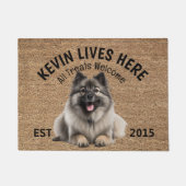 ケスホンドパーソナライズされたドッグ恋人の姿 ドアマット (正面)