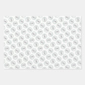 ケスホンド絵を描のクリスマス雪だるまペットドッグアート ラッピングペーパーシート (正面2)