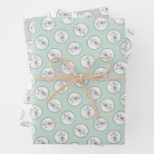 ケスホンド絵を描のクリスマス雪だるまペットドッグアート ラッピングペーパーシート (インサイチュ)