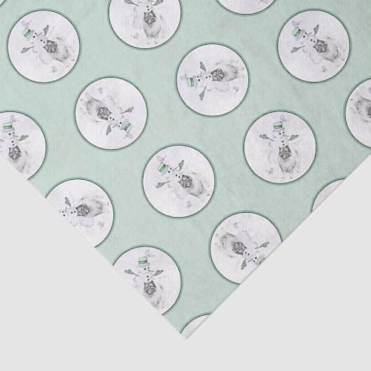 ケスホンド絵を描のクリスマス雪だるまペットドッグアート 薄葉紙 (詳細)