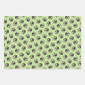 ケスホンド絵を描の子犬の庭のオリジナルアート ラッピングペーパーシート (正面)