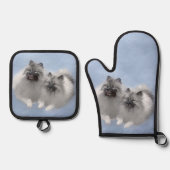 ケスホンド絵を描の2ケスホンデンオリジナルドッグアート 鍋つかみ&鍋敷きセット (正面)