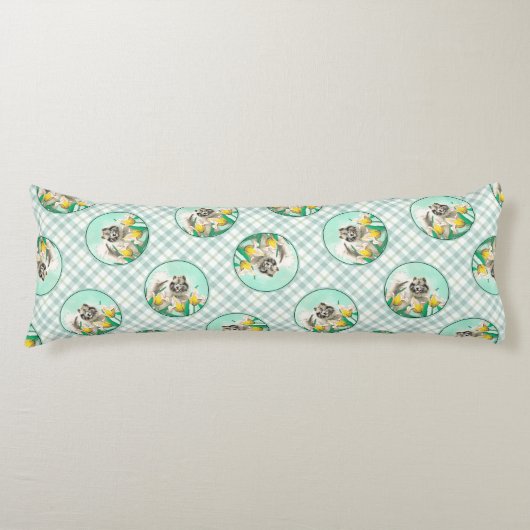 ケスホンド絵を描インチューリップかわいいオリジナルドッグアート ボディピロー (正面)