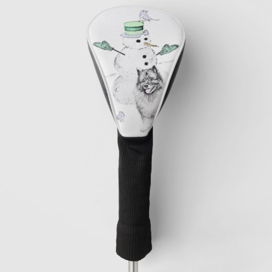 ケスホンド雪だるま絵画ズ・ドッグアート ゴルフヘッドカバー (正面)