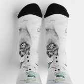 ケスホンド雪だるま絵画ズ・ドッグアート ソックス (上部)