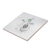 ケスホンド雪だるま絵画ズ・ドッグアート タイル (側面)