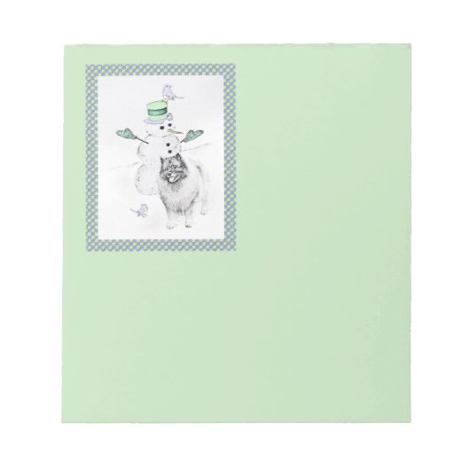 ケスホンド雪だるま絵画ズ・ドッグアート ノートパッド (正面)