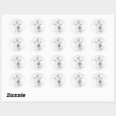 ケスホンド雪だるま絵画ズ・ドッグアート ラウンドシール (シート)