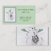 ケスホンド雪だるま絵画ズ・ドッグアート 名刺 (正面/裏面)