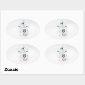 ケスホンド雪だるま絵画ズ・ドッグアート 楕円形シール (シート)